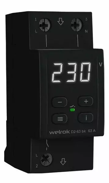 Реле напряжения Welrok D2-63 bk Реле напряжения с контролем тока Welrok VI-32